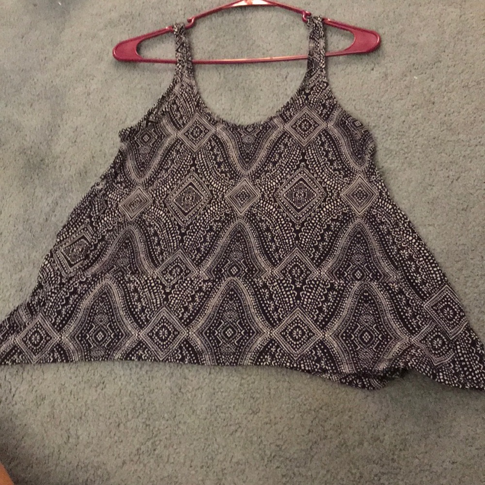 Blue patterned sleeveless top